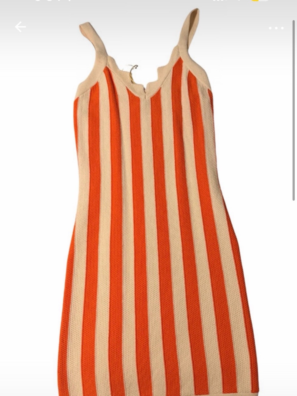 House of Harlow Orange and Cream Striped Knit Dress